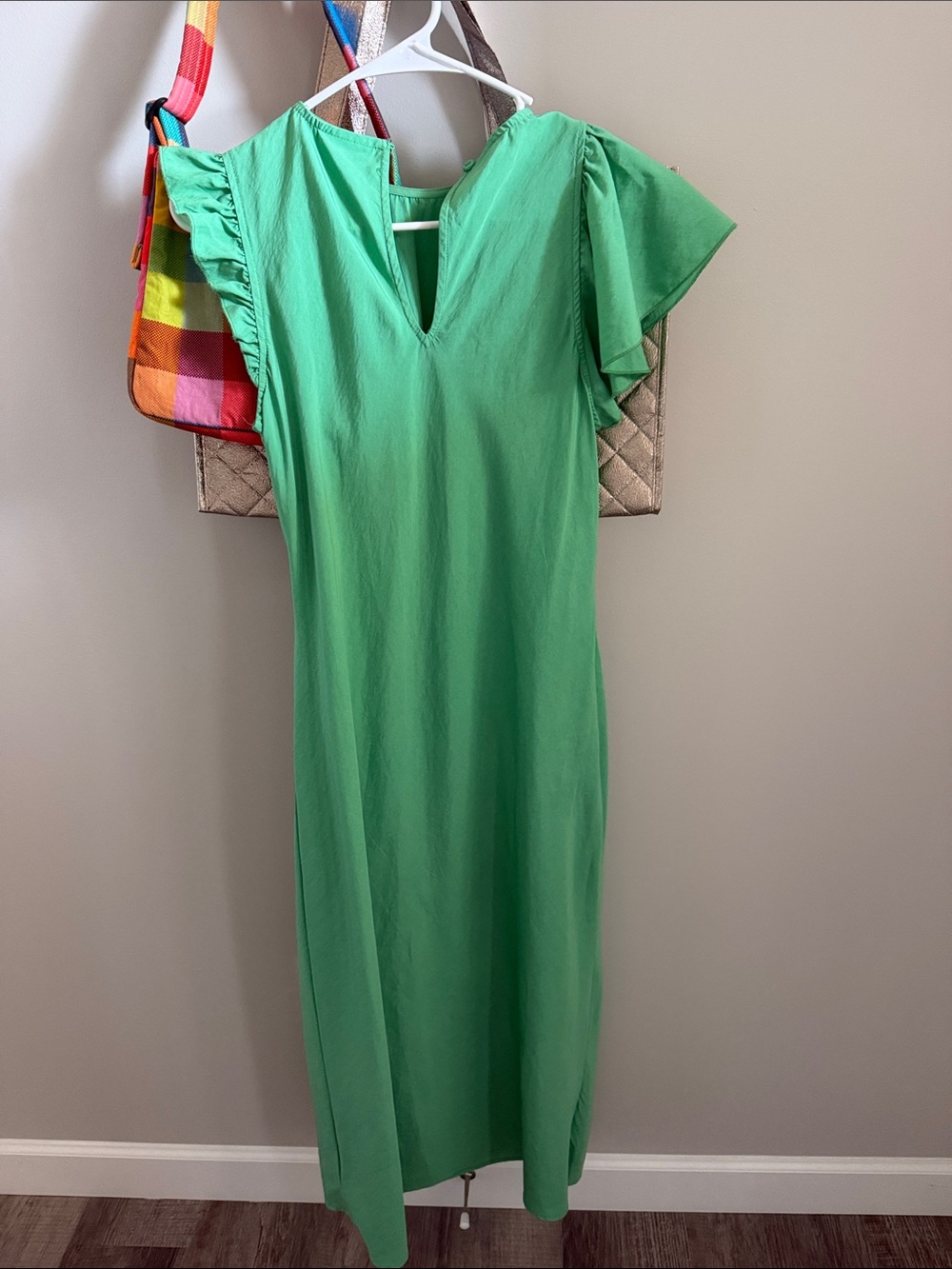 Green Ruffle Maxi Dress Small - Picture 5 of 5